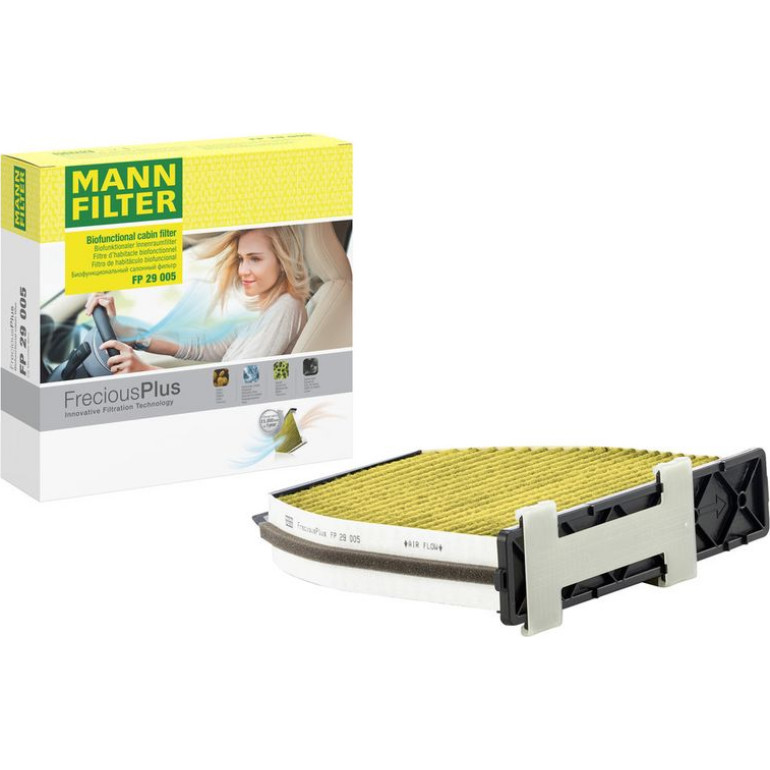 MANN-FILTER FP 29 005 Innenraumfilter FreciousPlus Aktivkohlefilter mit Polyphenol, antibakteriell, Feinstaubfilter (PM 2.5)