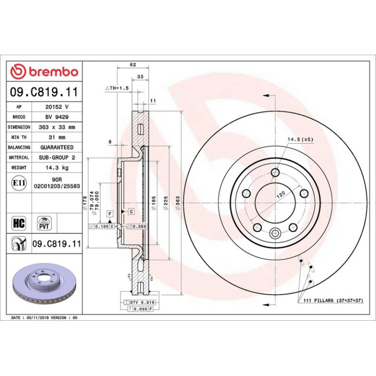 Bremsscheibe 09.C819.11