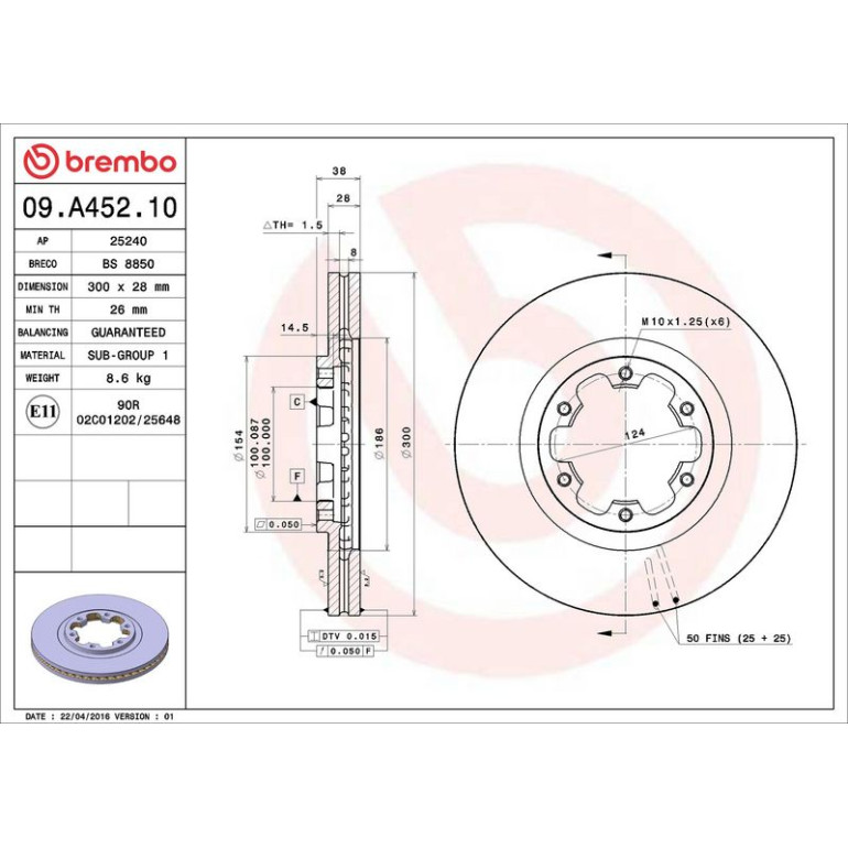 Bremsscheibe 09.A452.10