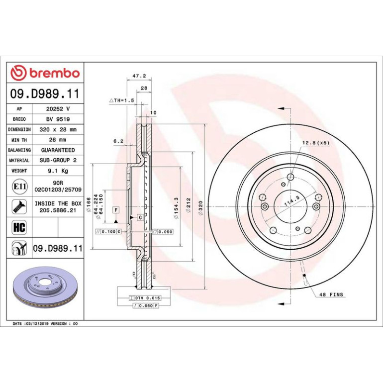 Bremsscheibe 09.D989.11