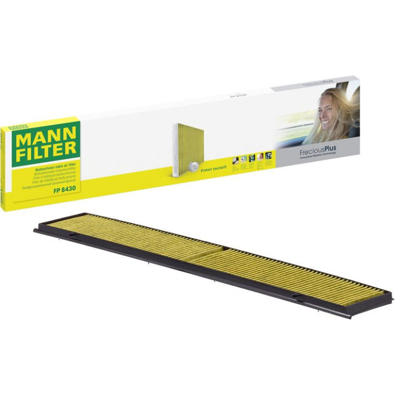 MANN-FILTER FP 8430 Innenraumfilter FreciousPlus Aktivkohlefilter mit Polyphenol, antibakteriell, Feinstaubfilter (PM 2.5)