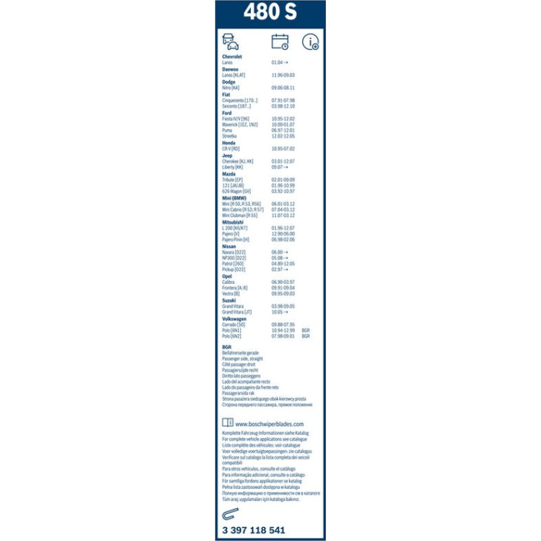BOSCH 298 S Scheibenwischer Twin 3 397 118 541 BOSCH 298 S Scheibenwischer Twin 3 397 118 541