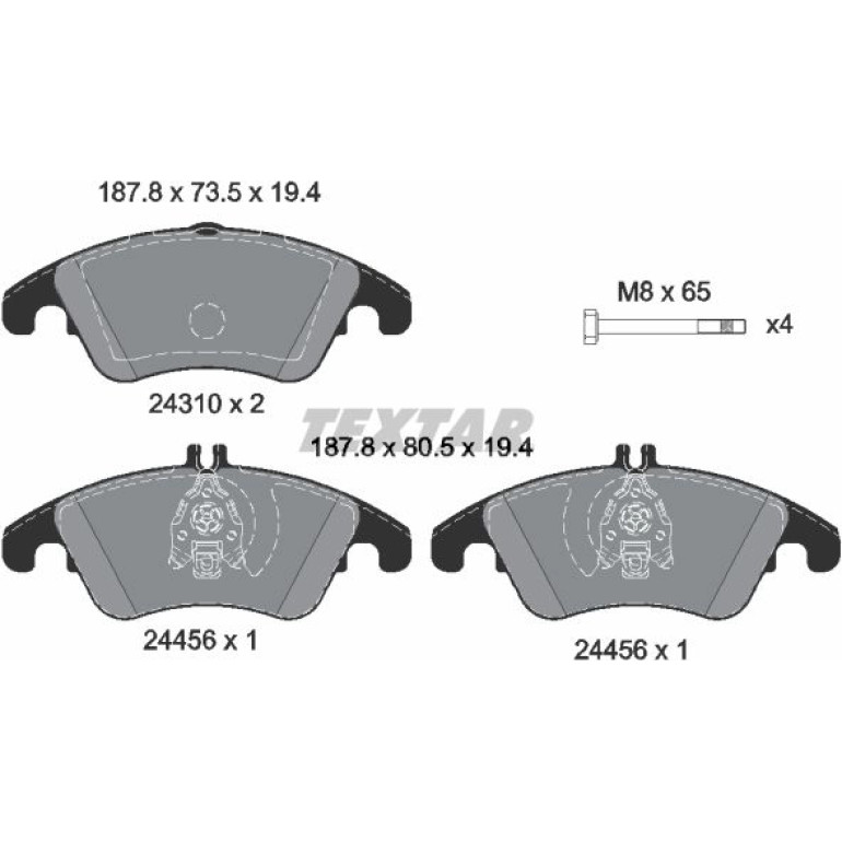 Bremsbelagsatz, Scheibenbremse 2431001 Bremsbelagsatz, Scheibenbremse 2431001
