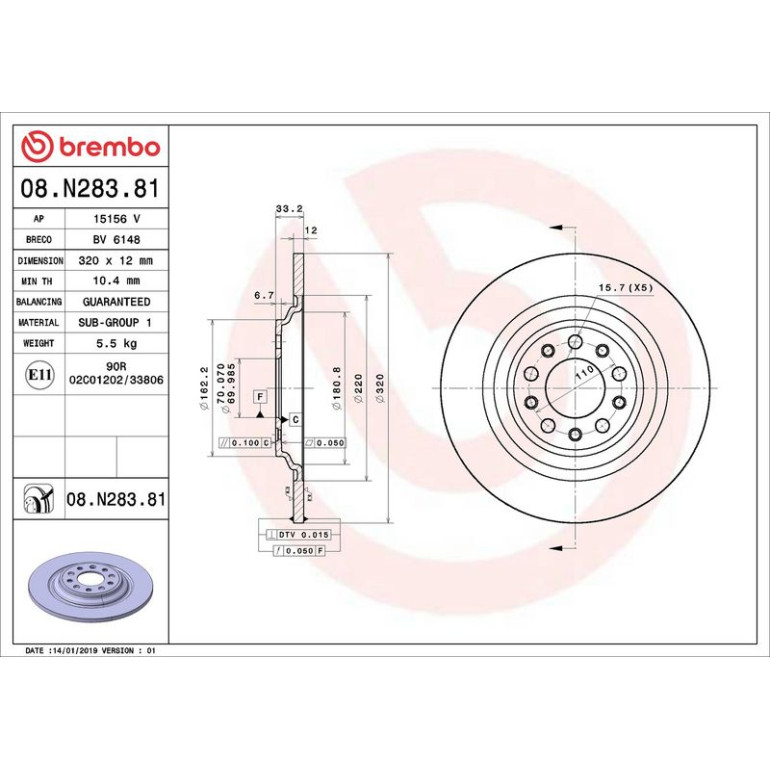 Bremsscheibe 08.N283.81