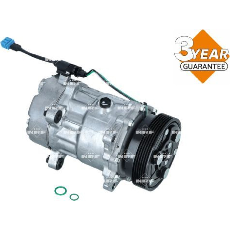 NRF EASY FIT 32064 Klimakompressor SD7V16 WITH ADAPTER, 12V, PAG 46, mit PAG-Kompressoröl, mit Dichtring NRF EASY FIT 32064 Klimakompressor SD7V16 WITH ADAPTER, 12V, PAG 46, mit PAG-Kompressoröl, mit Dichtring