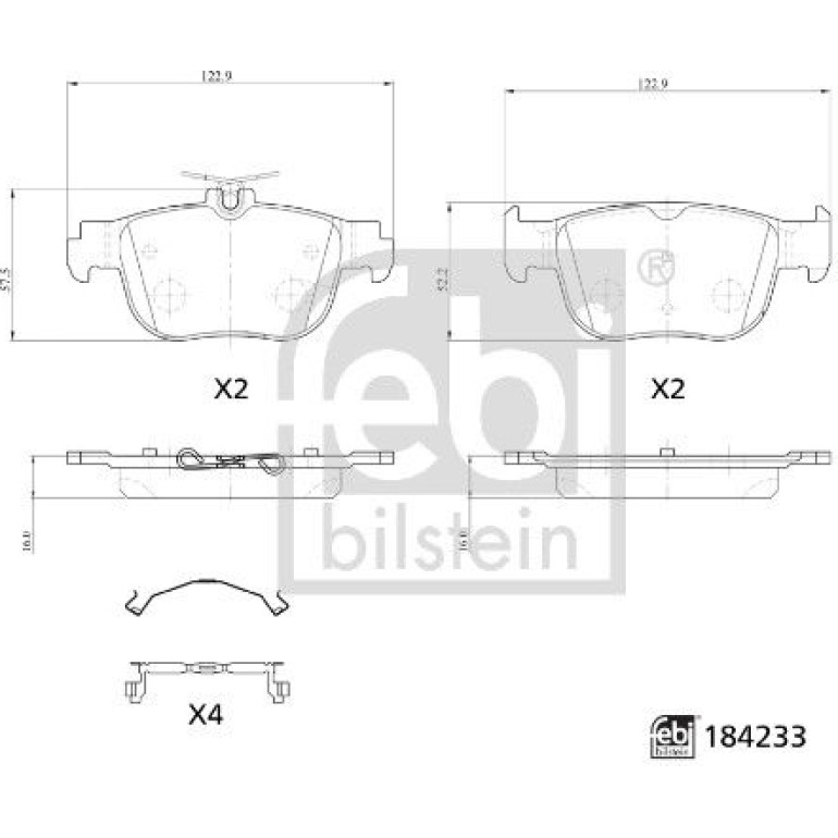 FEBI BILSTEIN 184233 Bremsbeläge FEBI BILSTEIN 184233 Bremsbeläge
