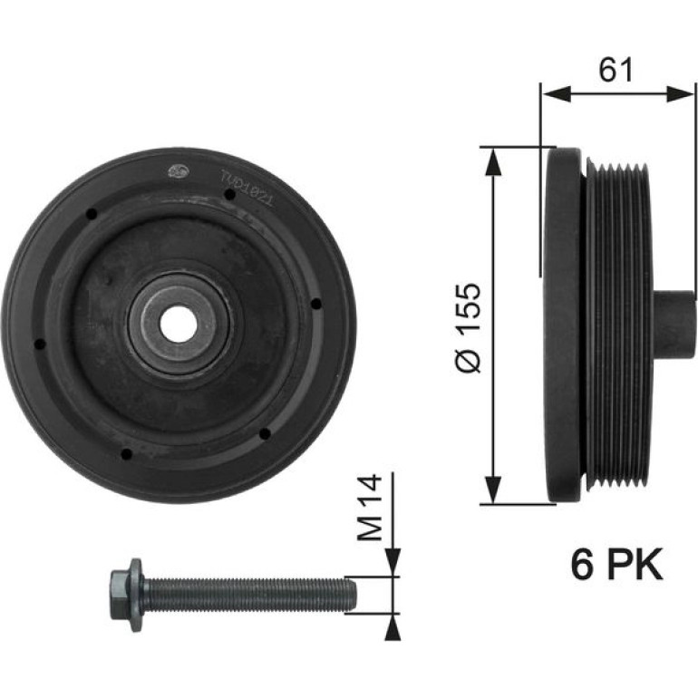 Riemenscheibe, Kurbelwelle TVD1021A