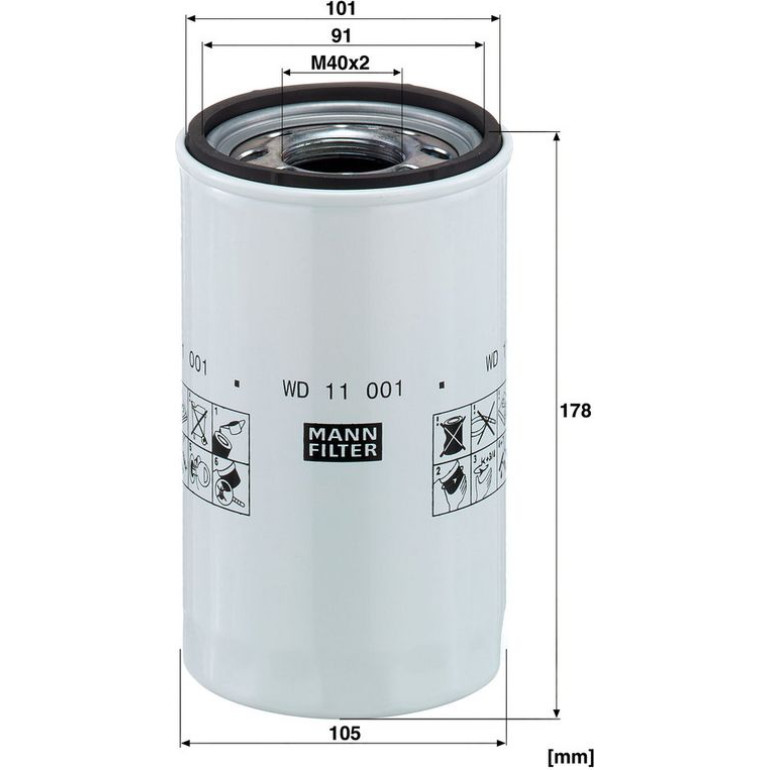 Filter, Arbeitshydraulik WD 11 001 Filter, Arbeitshydraulik WD 11 001