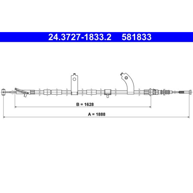 Seilzug, Feststellbremse 24.3727-1833.2 Seilzug, Feststellbremse 24.3727-1833.2
