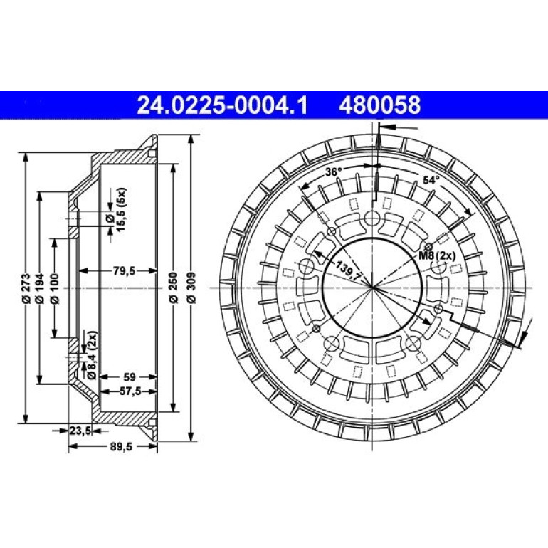 Bremstrommel 24.0225-0004.1