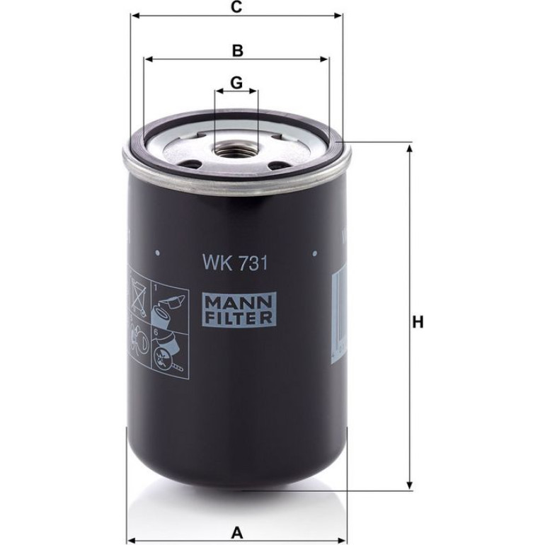 Kraftstofffilter WK 731 Kraftstofffilter WK 731