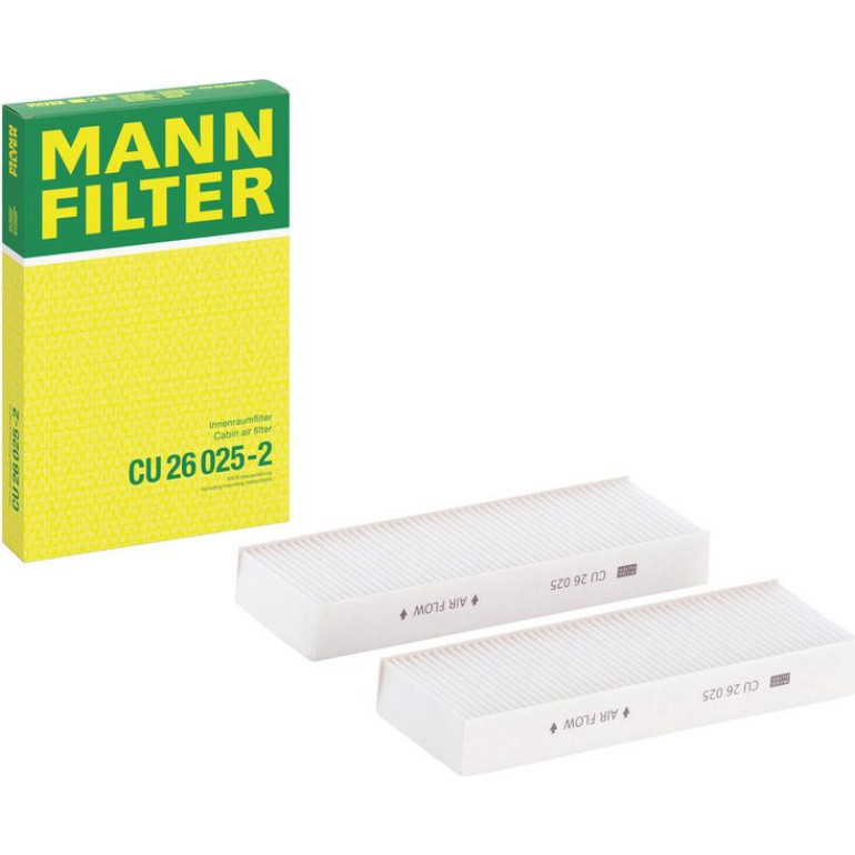 MANN-FILTER CU 26 025-2 Innenraumfilter, Partikelfilter MANN-FILTER CU 26 025-2 Innenraumfilter, Partikelfilter