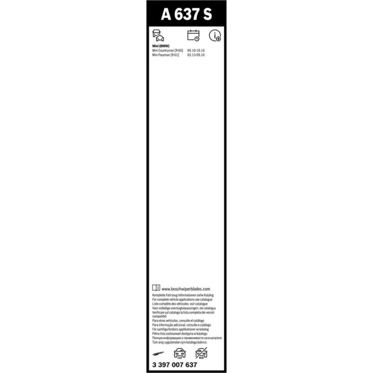 BOSCH A 637 S Scheibenwischer Aerotwin 3 397 007 637 BOSCH A 637 S Scheibenwischer Aerotwin 3 397 007 637