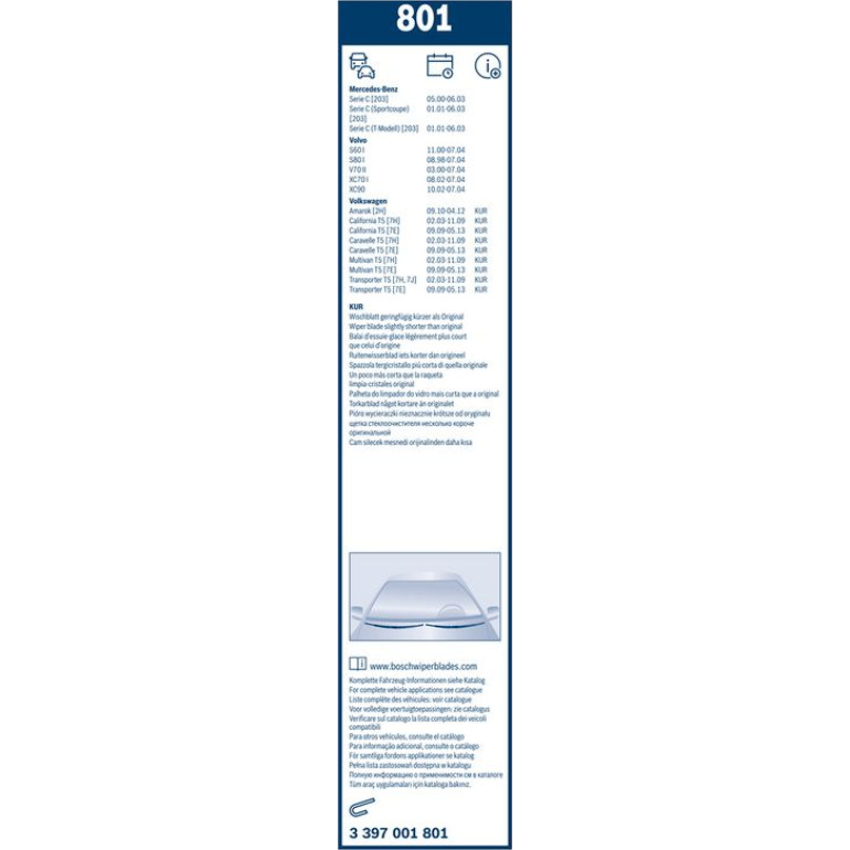 BOSCH 801 Scheibenwischer Twin 3 397 001 801 BOSCH 801 Scheibenwischer Twin 3 397 001 801