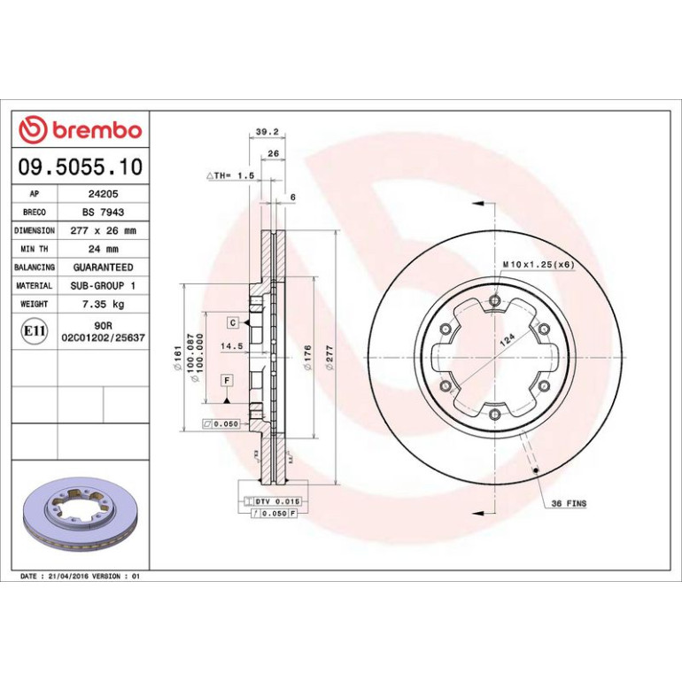 Bremsscheibe 09.5055.10