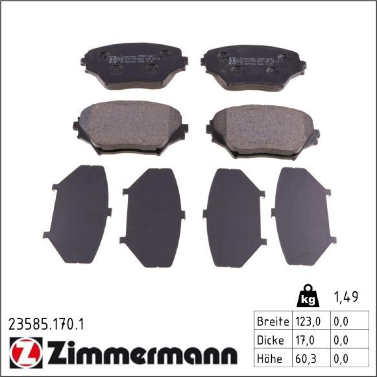 Bremsbelagsatz, Scheibenbremse 23585.170.1 Bremsbelagsatz, Scheibenbremse 23585.170.1