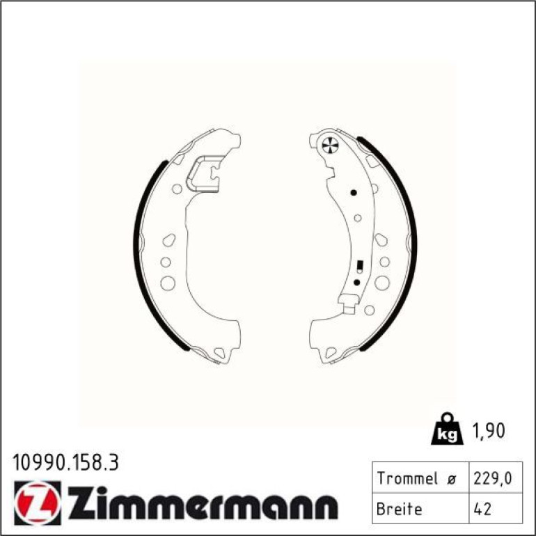 Bremsbackensatz 10990.158.3