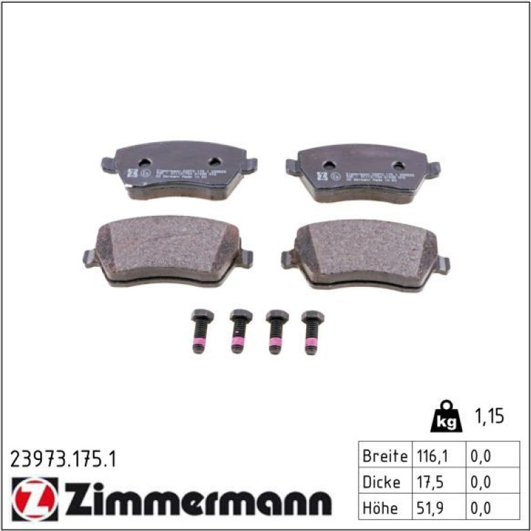 Bremsbelagsatz, Scheibenbremse 23973.175.1 Bremsbelagsatz, Scheibenbremse 23973.175.1