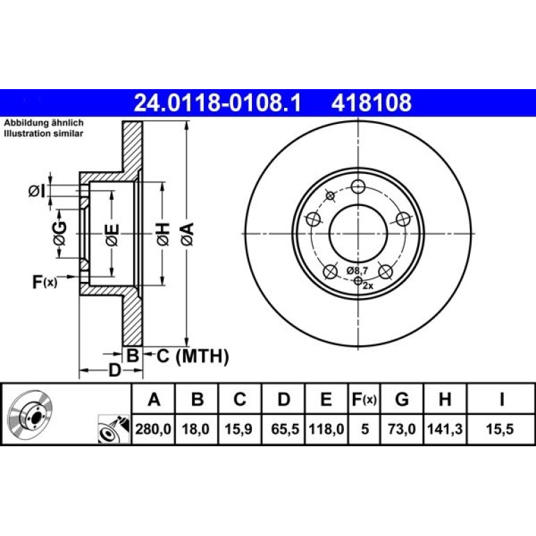 Bremsscheibe 24.0118-0108.1