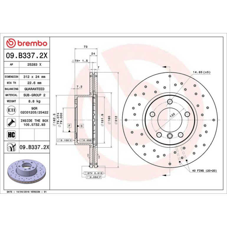 Bremsscheibe 09.B337.2X Bremsscheibe 09.B337.2X