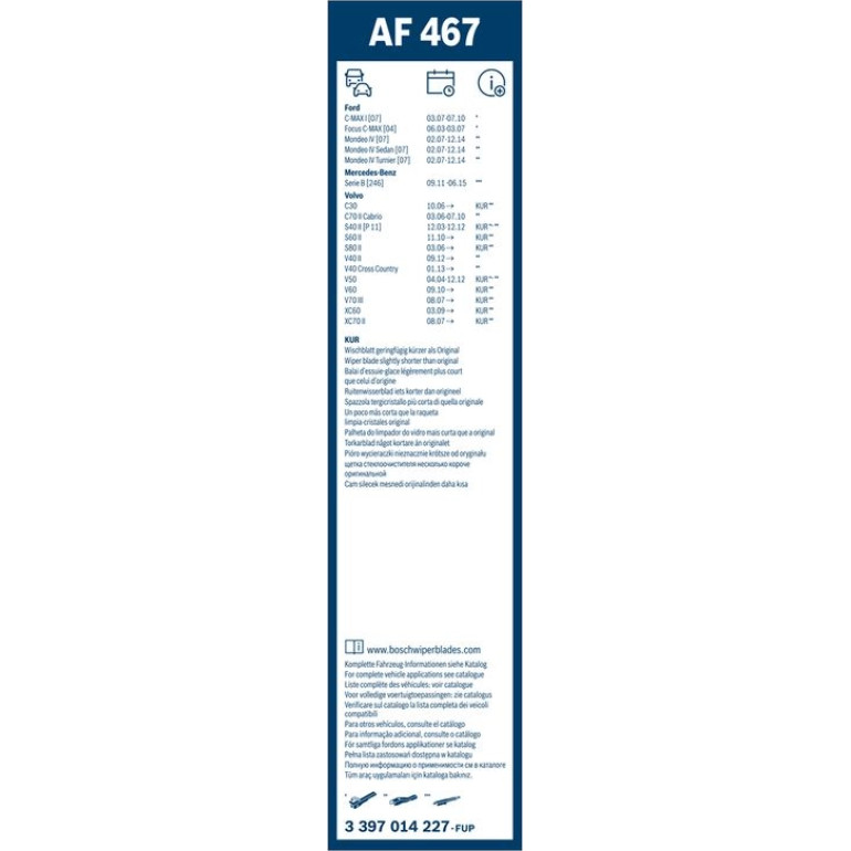 BOSCH AF 467 Scheibenwischer Aerofit 3 397 014 227 BOSCH AF 467 Scheibenwischer Aerofit 3 397 014 227