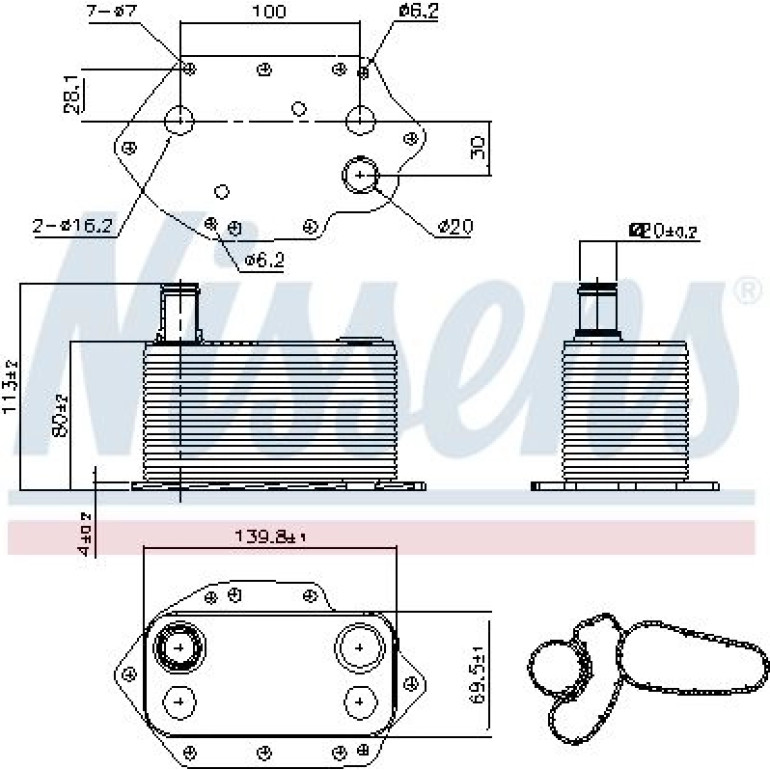 Ölkühler, Motoröl 90905 Ölkühler, Motoröl 90905