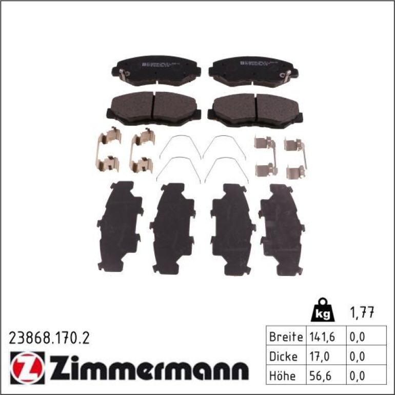 Bremsbelagsatz, Scheibenbremse 23868.170.2 Bremsbelagsatz, Scheibenbremse 23868.170.2