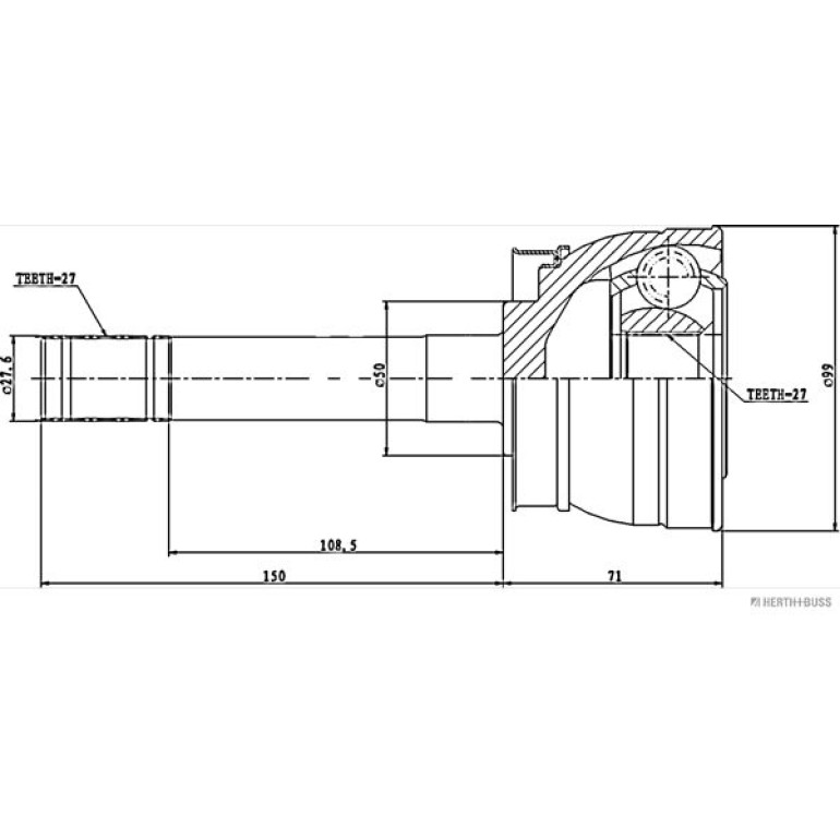 Gelenksatz, Antriebswelle J2821007 Gelenksatz, Antriebswelle J2821007