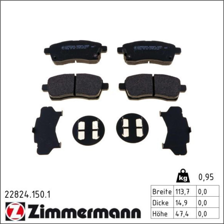 Bremsbelagsatz, Scheibenbremse 22824.150.1 Bremsbelagsatz, Scheibenbremse 22824.150.1