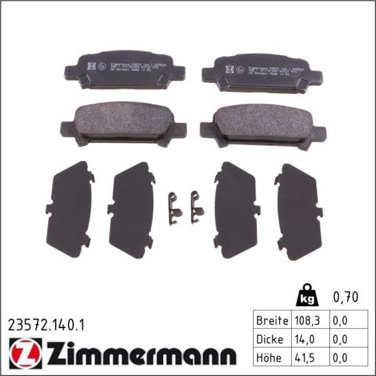 Bremsbelagsatz, Scheibenbremse 23572.140.1 Bremsbelagsatz, Scheibenbremse 23572.140.1