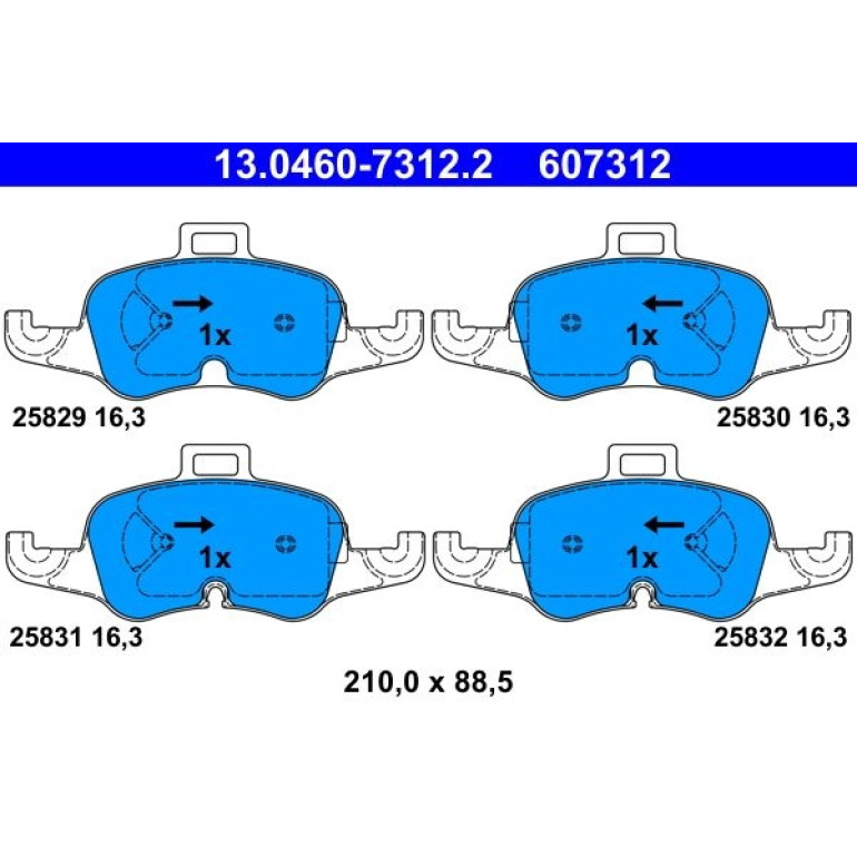 Bremsbelagsatz, Scheibenbremse 13.0460-7312.2 Bremsbelagsatz, Scheibenbremse 13.0460-7312.2