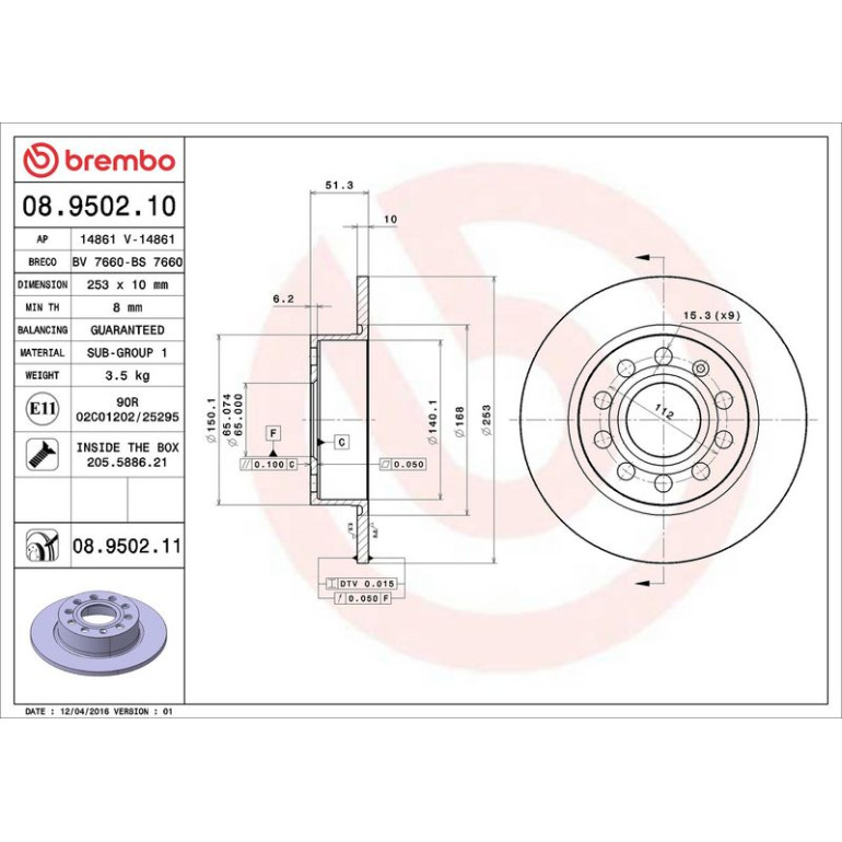 Bremsscheibe 08.9502.11