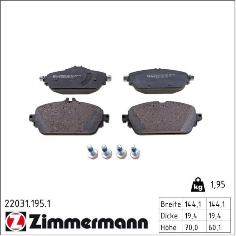 Bremsbelagsatz, Scheibenbremse 22031.195.1 Bremsbelagsatz, Scheibenbremse 22031.195.1