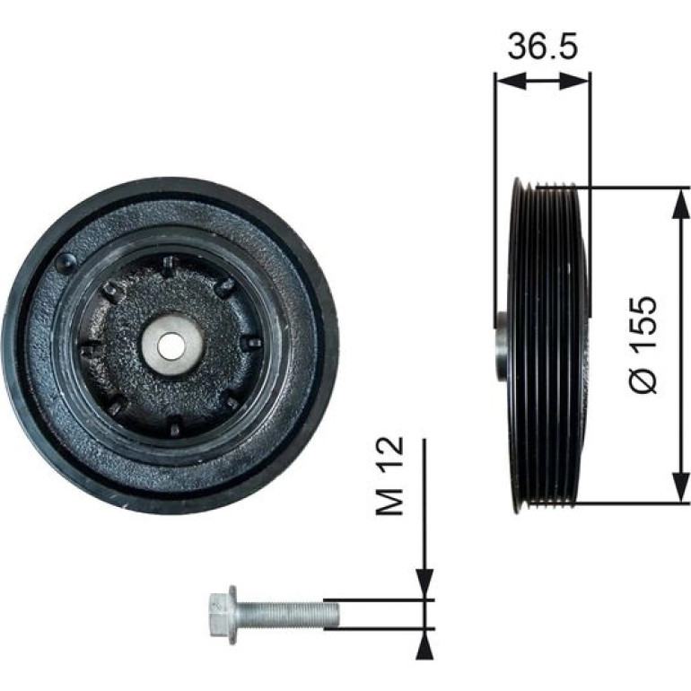 Riemenscheibe, Kurbelwelle TVD1128A Riemenscheibe, Kurbelwelle TVD1128A