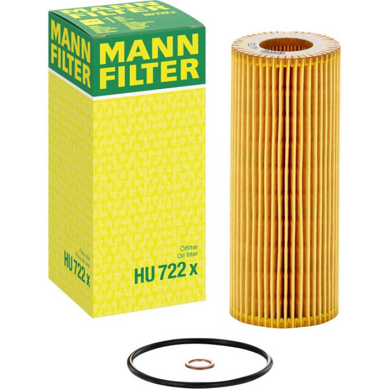 MANN-FILTER HU 722 x Ölfilter mit Dichtung, Filtereinsatz MANN-FILTER HU 722 x Ölfilter mit Dichtung, Filtereinsatz