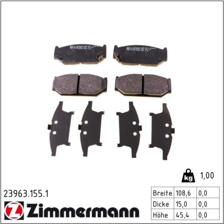 Bremsbelagsatz, Scheibenbremse 23963.155.1 Bremsbelagsatz, Scheibenbremse 23963.155.1