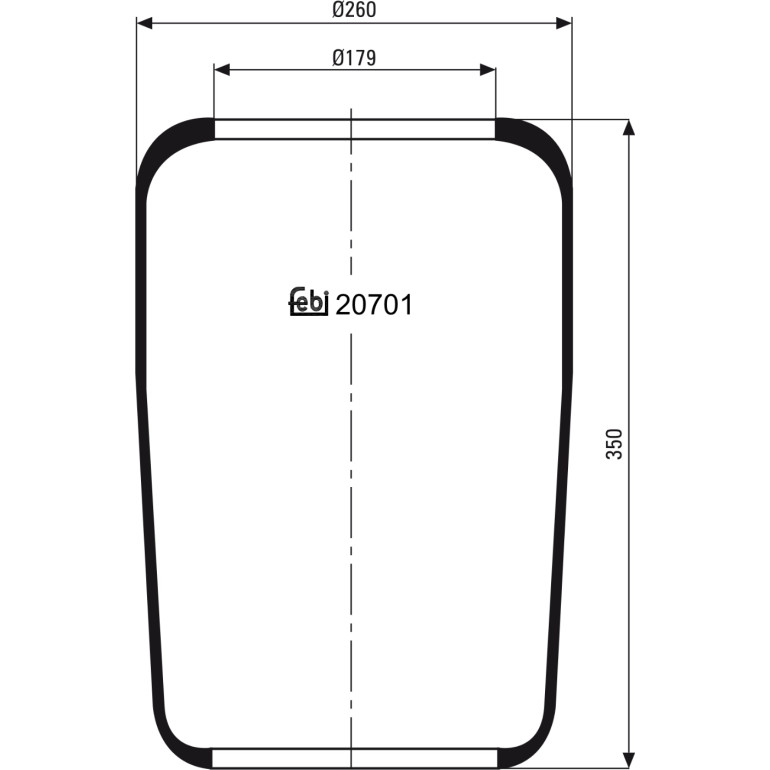 FEBI BILSTEIN 20701 Federbalg, Luftfederung FEBI BILSTEIN 20701 Federbalg, Luftfederung