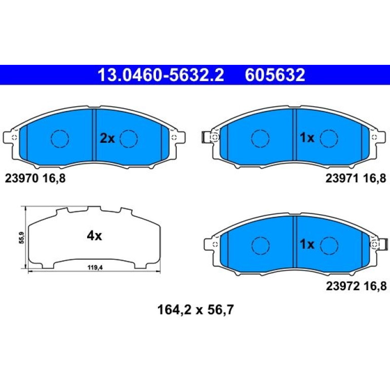 Bremsbelagsatz, Scheibenbremse 13.0460-5632.2 Bremsbelagsatz, Scheibenbremse 13.0460-5632.2
