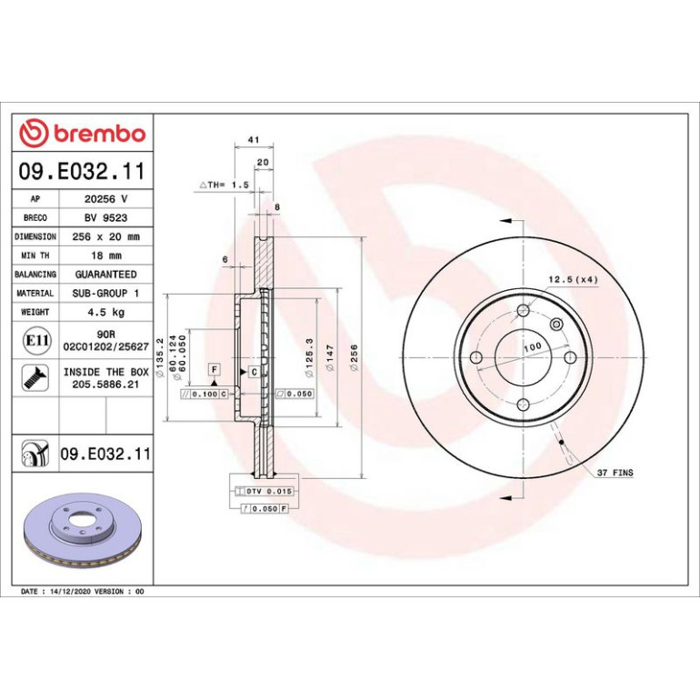 Bremsscheibe 09.E032.11