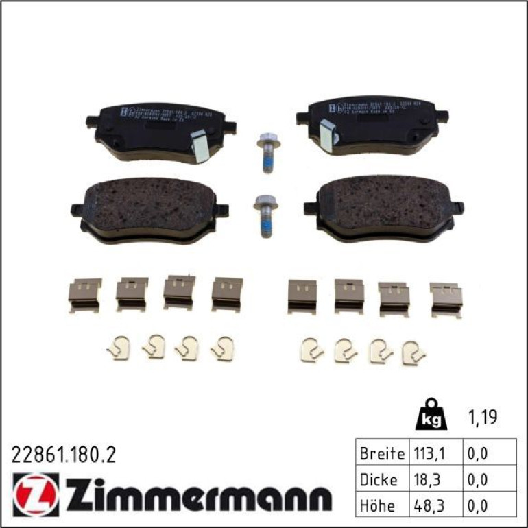 Bremsbelagsatz, Scheibenbremse 22861.180.2 Bremsbelagsatz, Scheibenbremse 22861.180.2