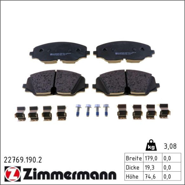 Bremsbelagsatz, Scheibenbremse 22769.190.2 Bremsbelagsatz, Scheibenbremse 22769.190.2