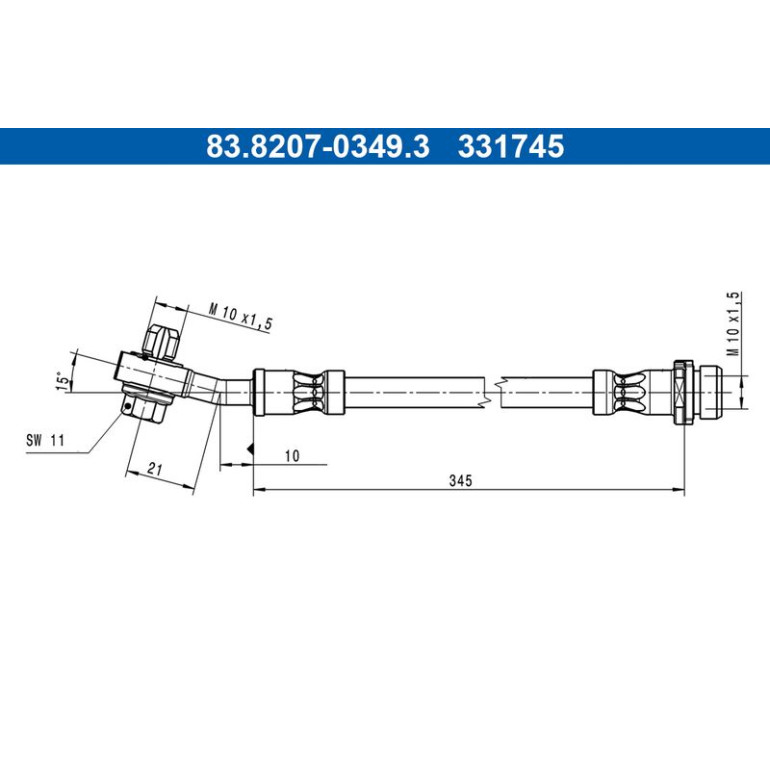 Bremsschlauch 83.8207-0349.3 Bremsschlauch 83.8207-0349.3