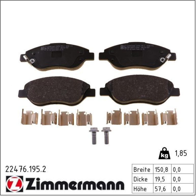 Bremsbelagsatz, Scheibenbremse 22476.195.2 Bremsbelagsatz, Scheibenbremse 22476.195.2