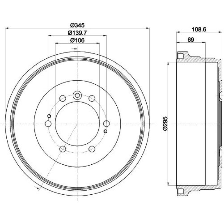 Bremstrommel 8DT 355 302-921