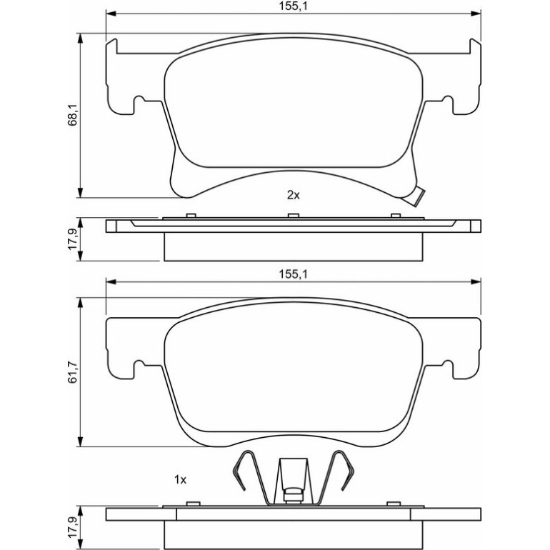 Bremsbelagsatz, Scheibenbremse 0 986 494 823