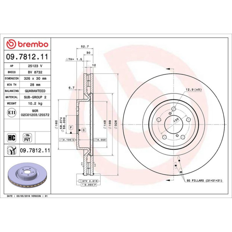 Bremsscheibe 09.7812.11