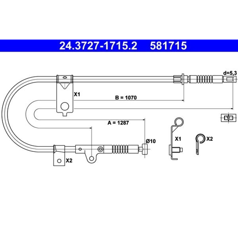 Seilzug, Feststellbremse 24.3727-1715.2 Seilzug, Feststellbremse 24.3727-1715.2