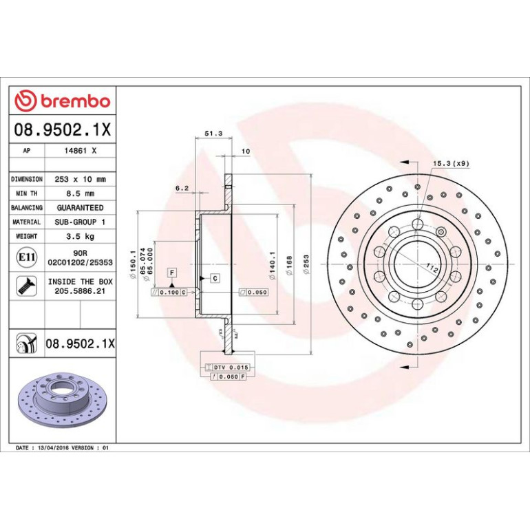 Bremsscheibe 08.9502.1X Bremsscheibe 08.9502.1X