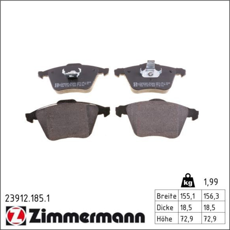 Bremsbelagsatz, Scheibenbremse 23912.185.1 Bremsbelagsatz, Scheibenbremse 23912.185.1