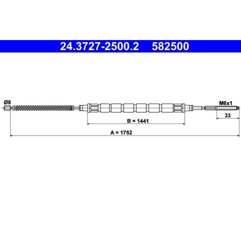 Seilzug, Feststellbremse 24.3727-2500.2 Seilzug, Feststellbremse 24.3727-2500.2